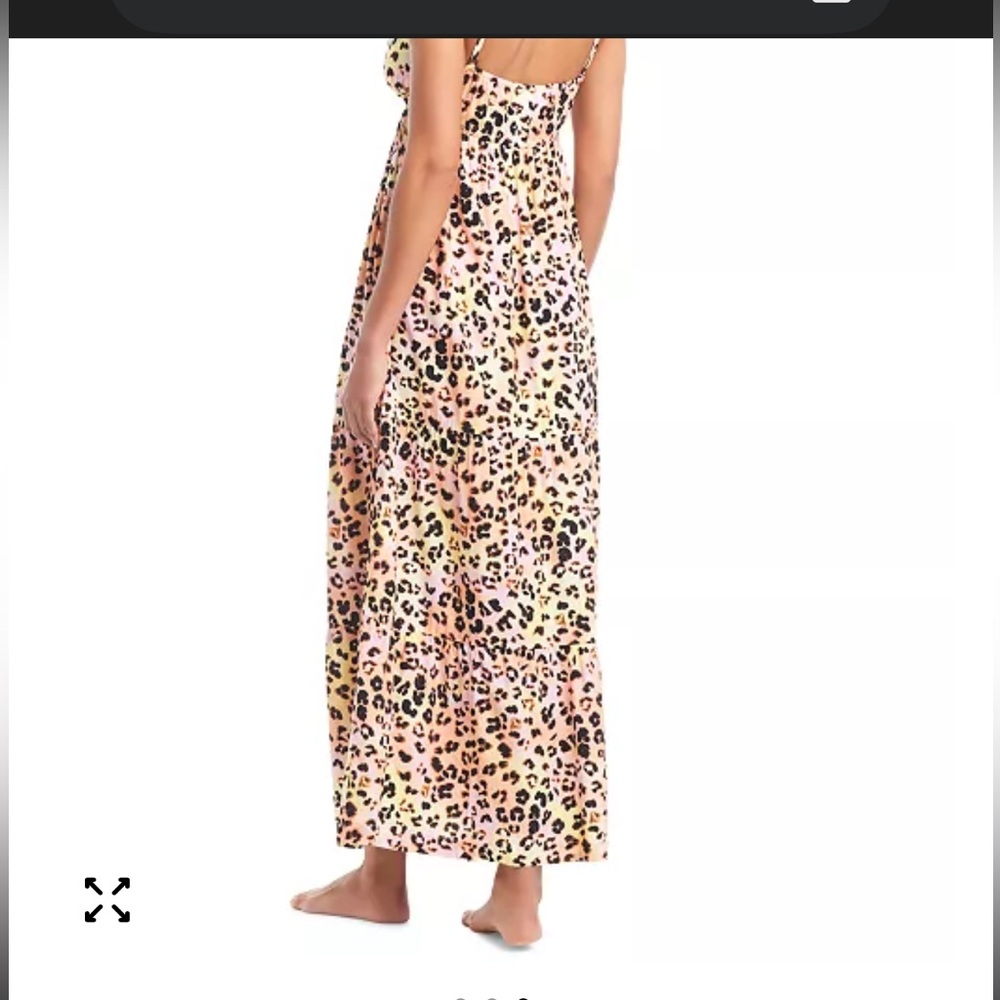 Bar III Multicolor Leopard Maxi Swim Cover-Up Dress - Picture 3 of 6